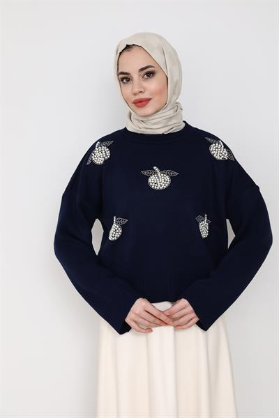 İncili Triko - Lacivert