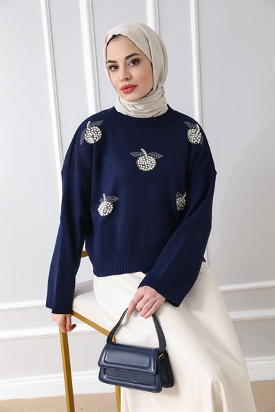 İncili Triko - Lacivert