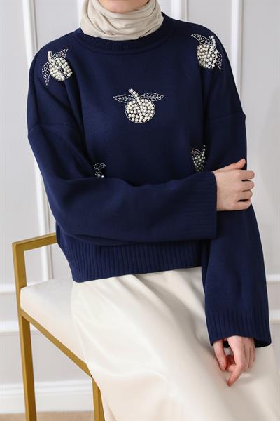 İncili Triko - Lacivert