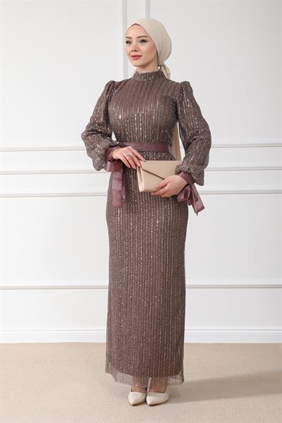 Işıltılı Abiye - Gold