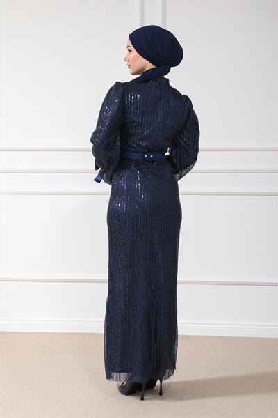 Işıltılı Abiye - Lacivert