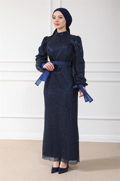Işıltılı Abiye - Lacivert