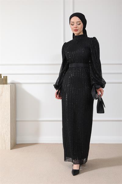 Işıltılı Abiye - Siyah