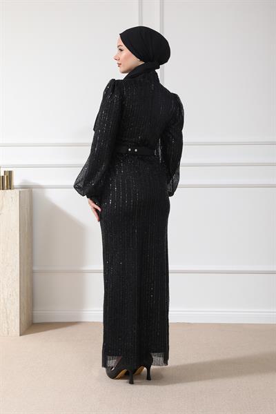 Işıltılı Abiye - Siyah