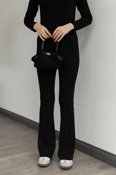 İspanyol Paça Pantolon - Siyah