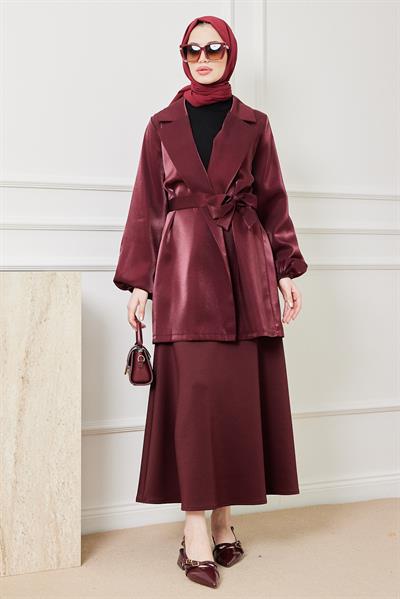 Jakarlı Ceket - BORDO
