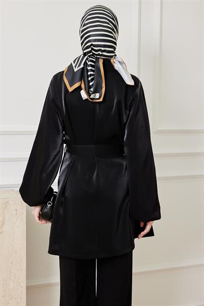 Jakarlı Ceket - SİYAH