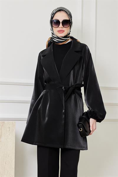 Jakarlı Ceket - SİYAH