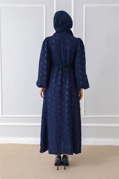 Kabartmalı Abiye - Lacivert