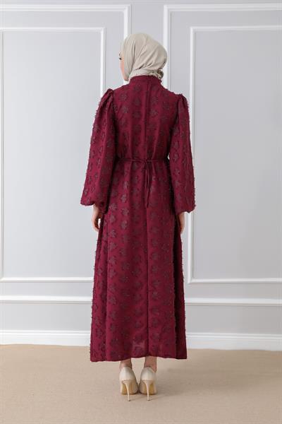 Kabartmalı Abiye - Mor