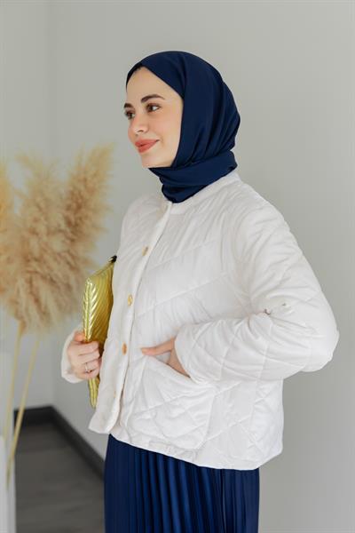 Kadife Kapitone Mont - Krem