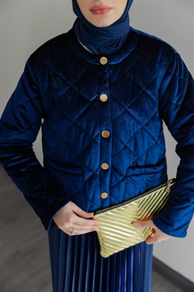 Kadife Kapitone Mont - Lacivet