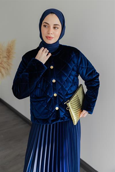 Kadife Kapitone Mont - Lacivet