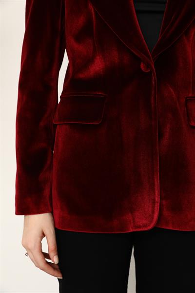 Kadife Premium Ceket - Bordo