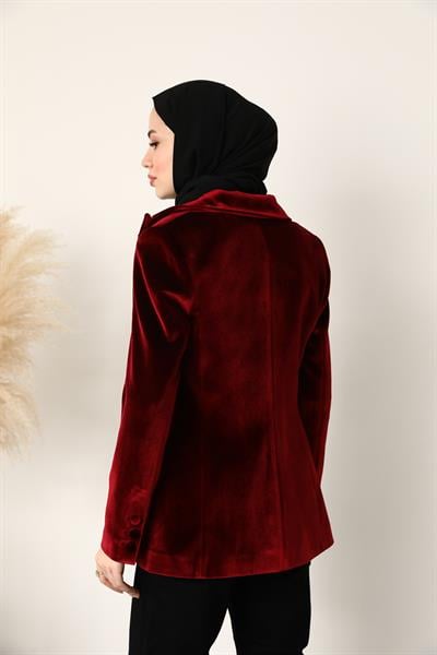 Kadife Premium Ceket - Bordo