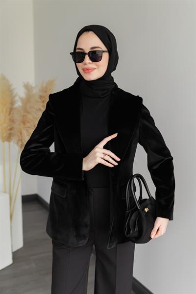 Kadife Premium Ceket - Siyah