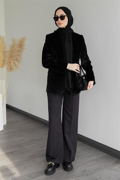 Kadife Premium Ceket - Siyah