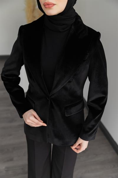 Kadife Premium Ceket - Siyah
