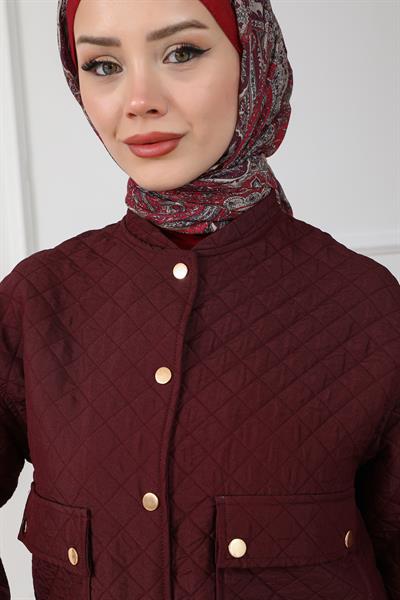 Kapitone Etekli Takım - Bordo