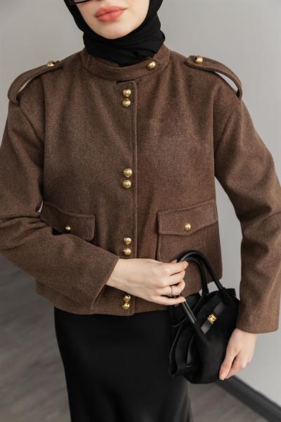 Kaşe Ceket - Kahverengi