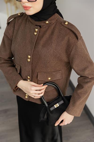 Kaşe Ceket - Kahverengi