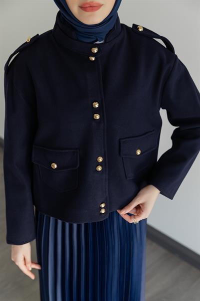 Kaşe Ceket - Lacivert