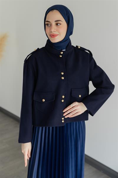 Kaşe Ceket - Lacivert