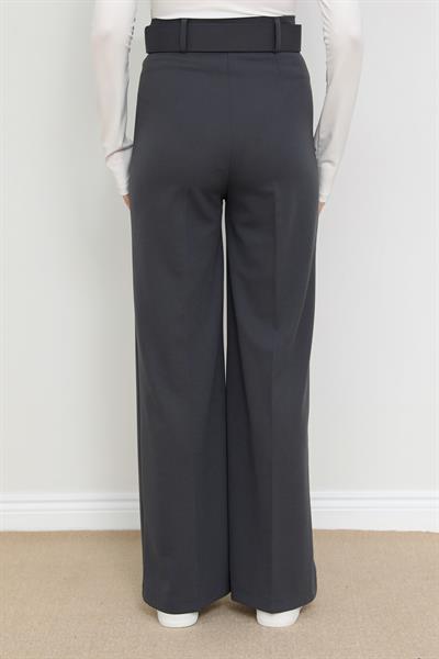 Kemerli Pantolon - Gri