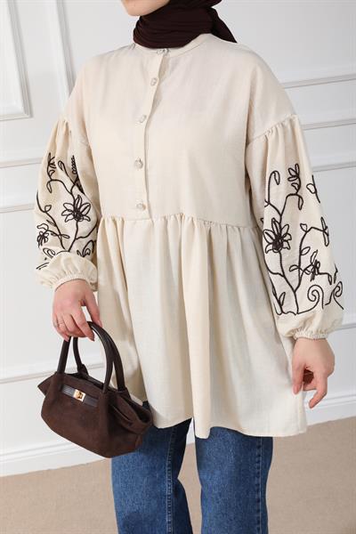 Keten Tunik - Krem