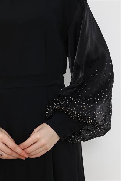 Kolları Taşlı Tunik - Siyah
