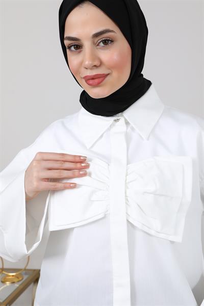Kurdele Gömlek - BEYAZ