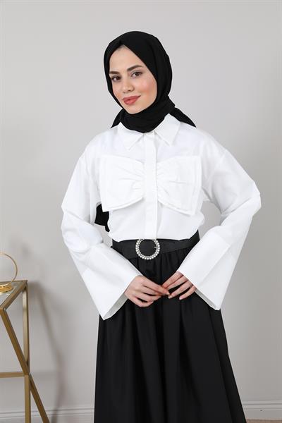 Kurdele Gömlek - BEYAZ