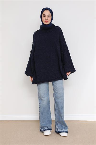 Örme Oversize Kazak - Lacivert