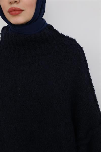 Örme Oversize Kazak - Lacivert