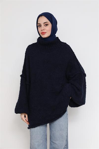 Örme Oversize Kazak - Lacivert