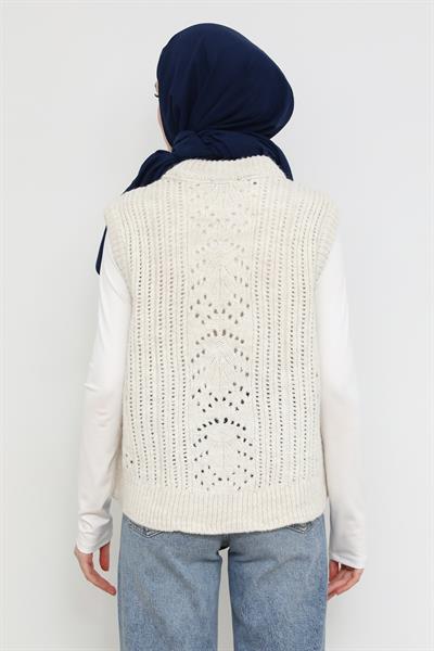 Örme Süveter - Krem