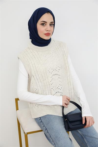 Örme Süveter - Krem