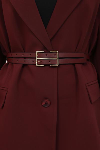 Oversize Blazer Ceket - Bordo