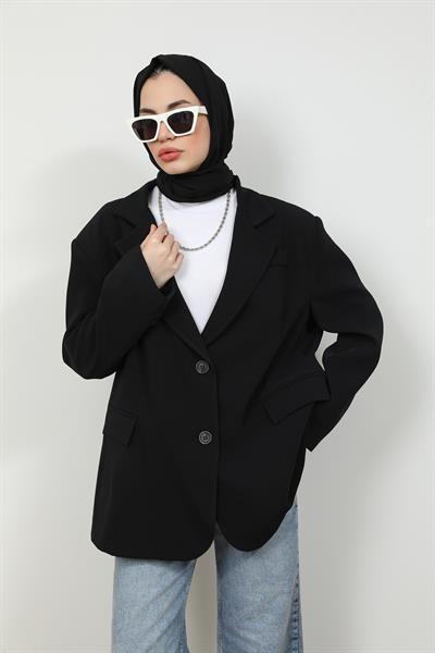 Oversize Blazer Ceket - Siyah