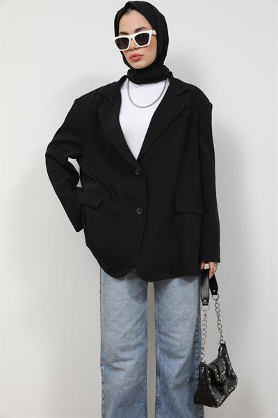 Oversize Blazer Ceket - Siyah