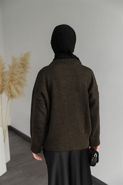 Oversize Kazak - Kahverengi