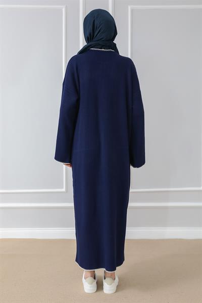 Oversize Triko Elbise - Lacivert