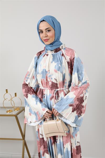 Piliseli Elbise - MAVİ