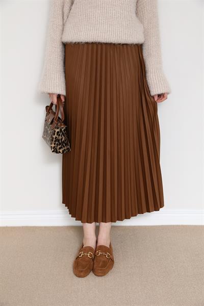 Piliseli Etek - Kahverengi