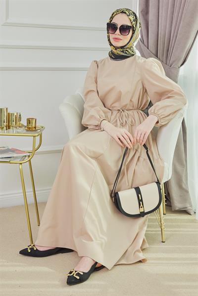 Poplin Elbise - Camel