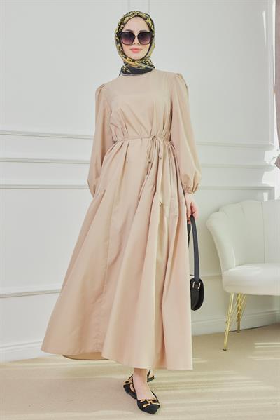 Poplin Elbise - Camel