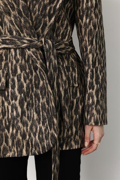 Premium Leopar Ceket - Vizon