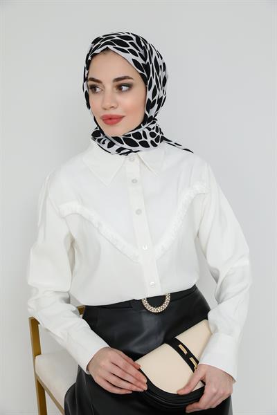 Püsküllü Gömlek - Beyaz