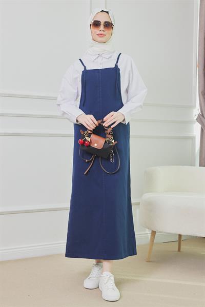 Salopet Elbise - Lacivert