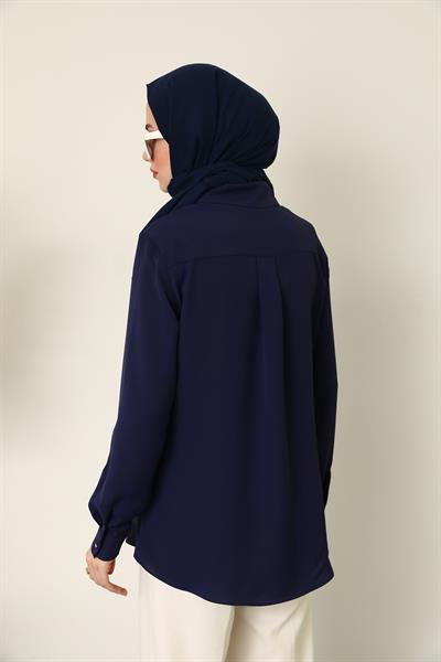 Saten Gömlek - Lacivert